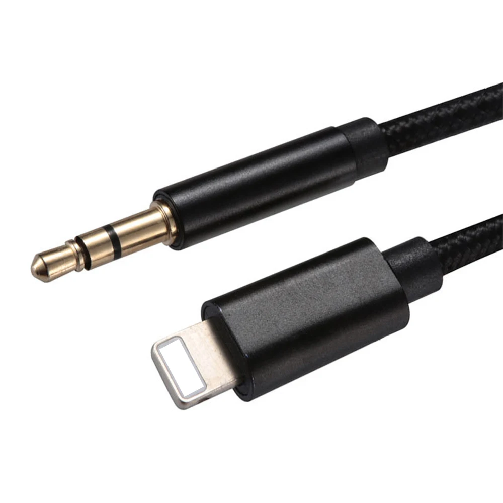 Audio Cables for lightning to 3.5mm Male to Male Line 1m for iPhone X XS MAX XR 8 7 7s 6 6s S Plus Braided Wire Car Aux Cable Audio Cables for lightning to 3.5mm Male to Male Line 1m for iPhone X XS MAX XR 8 7 7s 6 6s S Plus Braided Wire Car Aux Cable