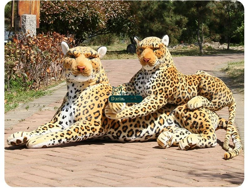 Dorimytrader Hot 130cm Huge Simulated Forest  Animal Panther Stuffed Soft Animal Leopard Doll Pillow Great Kids Gift DY60695(7)