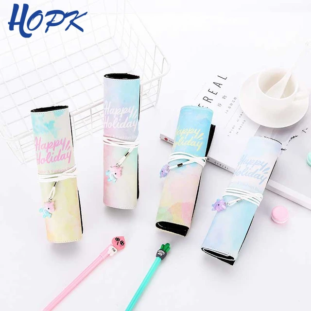 Canvas Roll Up Pencil Case, Pencil Roll, Multiuse Roll Up Pencil Case Pen  Curtain for Coloring Pencil Holder - AliExpress