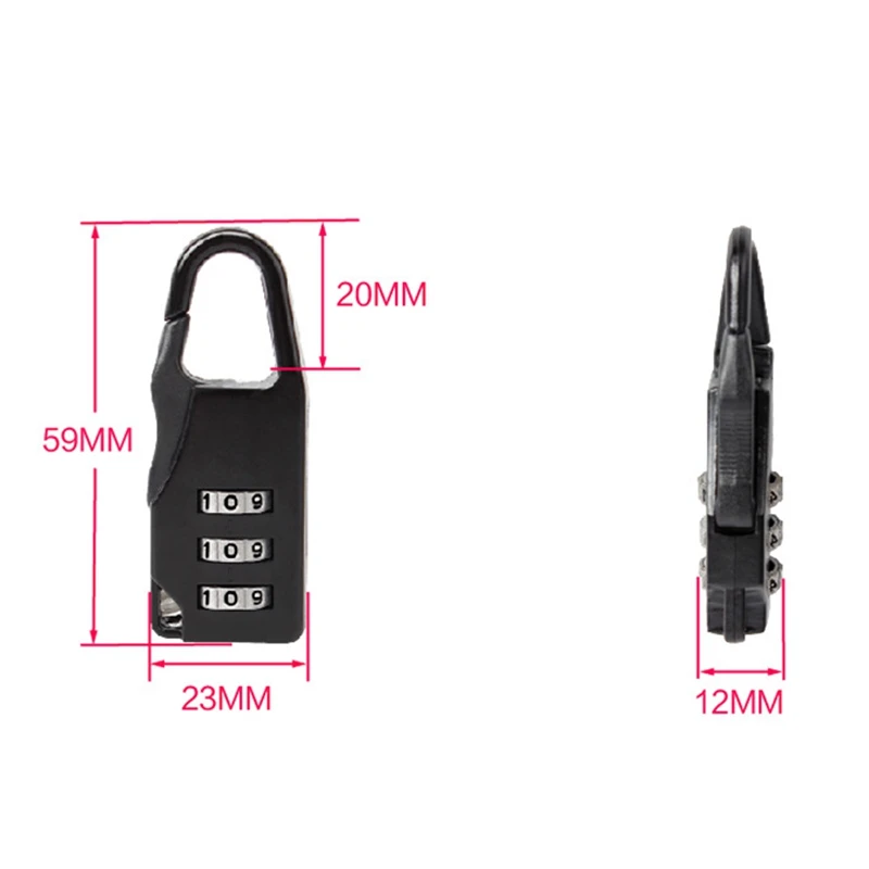 Alloy Combination Code Number Lock Padlock Luggage lock for Zipper Bag Backpack Handbag Drawer Cabinet 2