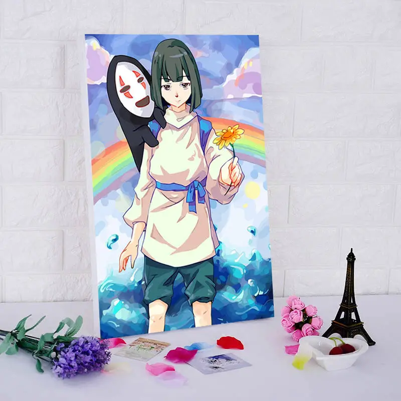 

anime Spirited away Sen to Chihiro no Kamikakushi wall poster pictures diy digital painting by numbers gift for boys and girls