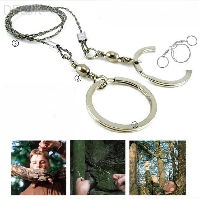 سلك رأى في الهواء الطلق العملي الطوارئ بقاء والعتاد أدوات Bushcraft التخييم مناشير حقيبة أدوات ألومنيوم محمولة خط أربعة فروع الفولاذ المقاوم للص...