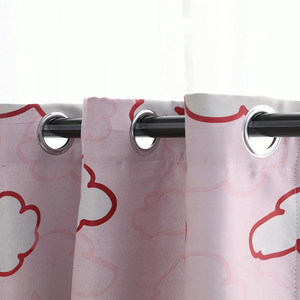 Мультфильм Голубое облако затемненные тюлевые шторы детская спальня оконная панель лечение шторы с современным дизайном z0613# G30
