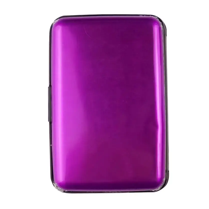 Мужская и Женская водонепроницаемая одноцветная Кредитная Держатель для карт женская пластиковая банковская карта чехол коробка мужской кошелек для карт одноцветная коробка для карт - Цвет: Purple