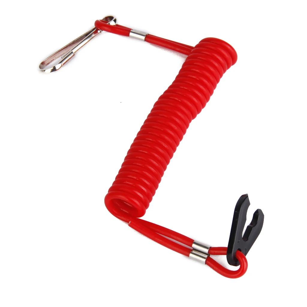 Motorboat Outboard Engine Ignition Starter Key Switch & Stop Tether Cord for Kayak Canoe Rafting Surf Surfing Rowing Boat Access