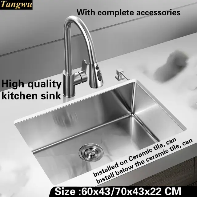 Tangwu Stylish And High End Kitchen Sink 1 2mm Thick Food Grade 304 Tangwu Stylish And High End Kitchen Sink 1 2mm Thick Food Grade 304 Stainless Steel