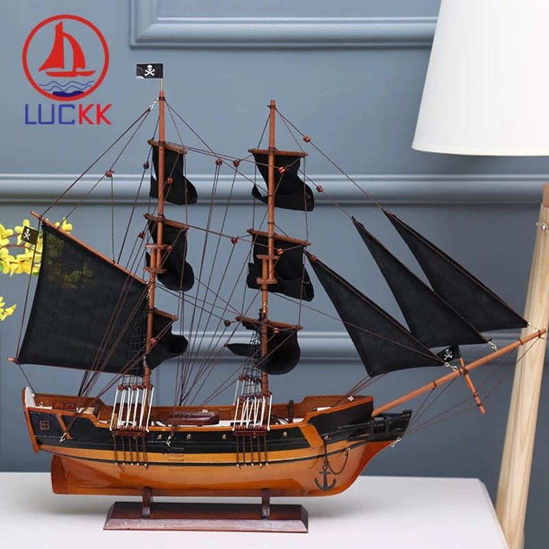 Пиратская деревянная модель корабля LUCKK сделай сам 75 см|Статуэтки и миниатюры| |