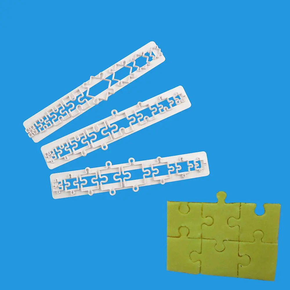 

TTLIFE 3pcs/set Geometry Puzzle Cookie Cutter Fondant Cake Biscuit Mold Sugarcraft Decorating Tool Pastry Chocolate Baking Mould