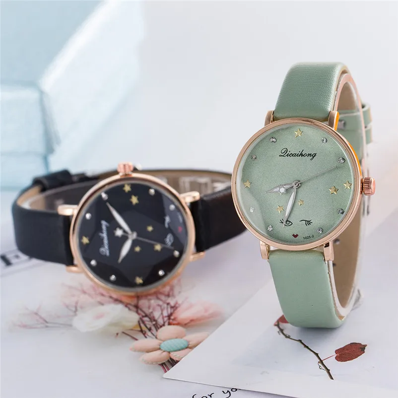 2018 Fashion women watches top brand luxury ladies watch Leather Band Analog Quartz Wrist Watch Clock relogio feminino J13#N (1)