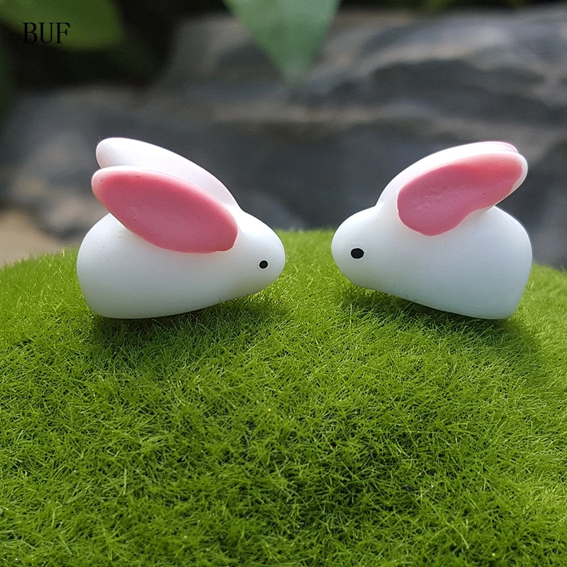 

BUF 10Pcs/Set Micro Landscape Ornaments little Rabbit Statue Mini DIY Decoration Small Bunny Photo Props