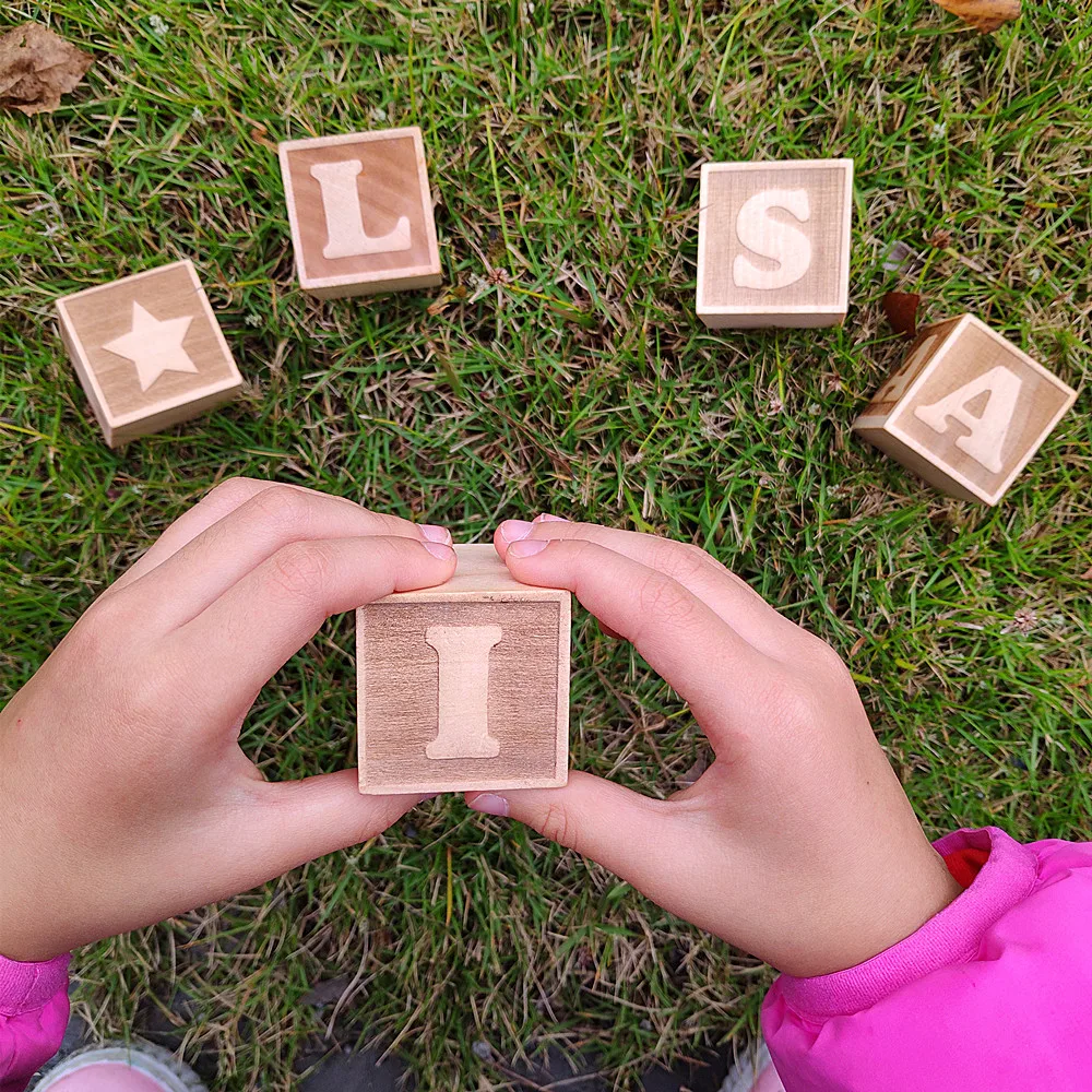 

1pcs Personalized Wood Name Blocks Custom Letter Blocks Personalized Alphabet Blocks Wooden Toy Nursery Decor