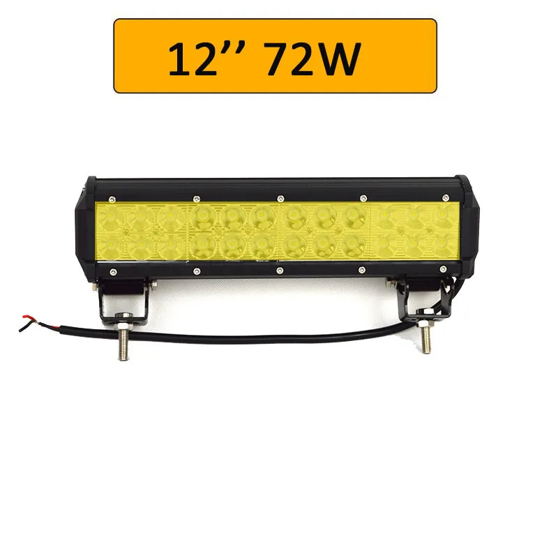 Auxtings желтый 20 дюймов 126 Вт 12 ''22'' 20 ''внедорожный светодиодный светильник 12 в 24 В точечный прожектор Янтарный противотуманный фонарь для джипа автомобиля 4WD грузовика внедорожника - Цвет: 12in 72W no wiring