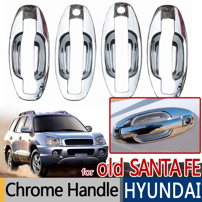 Molduras cromadas para manija de puerta Exterior, accesorios para Santa Fe 2001 2006, clásico 2002 2003, pegatinas de estilo de coche|door handle cover|handle coverexterior door trim - AliExpress
