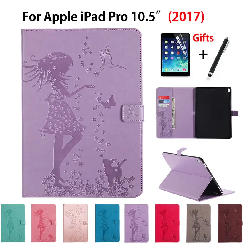 Чехол для нового iPad Pro 10 5 дюйма 2017 A1701 обложка чехол планшета девушка кошка