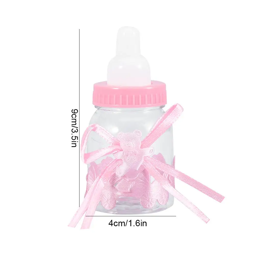 24 шт. бутылочка для кормления форма коробка для конфет наполнитель бутылочки Милая коробка для сладостей подарок для детей детский душ украшения день рождения Декор - Цвет: Розовый