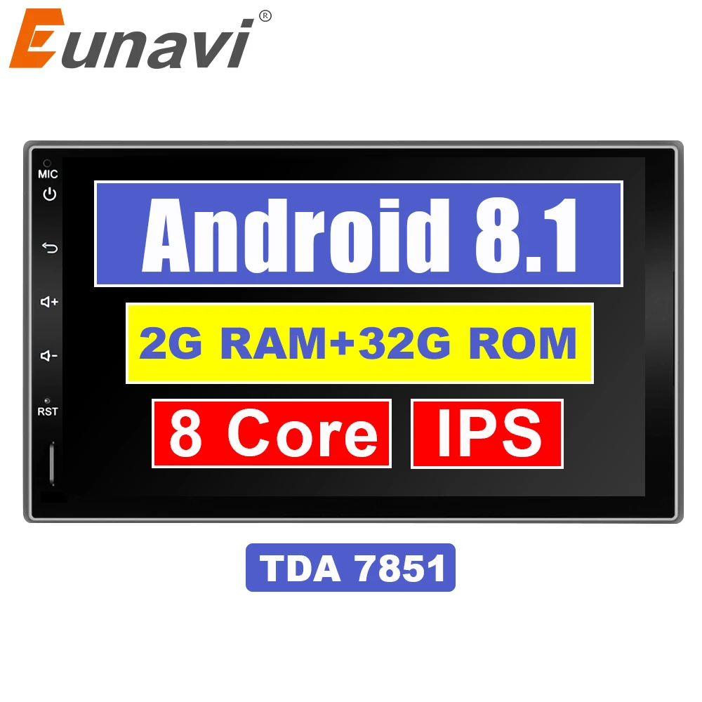

Eunavi 7'' 2 Din Android 8.1 Car Tap PC Tablet in dash 2din Universal 1024*600 GPS Navigation Radio Stereo Audio Player (No DVD)