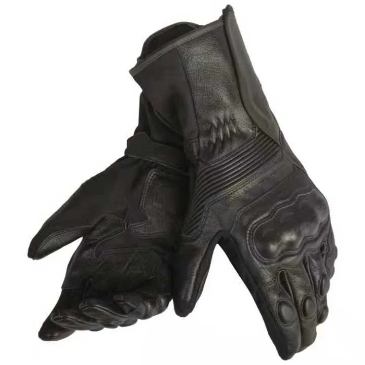 Черные, красные, белые, зеленые мотоциклетные длинные перчатки Dain Assen Rossi, M-XXL, уличные спортивные перчатки - Цвет: Black