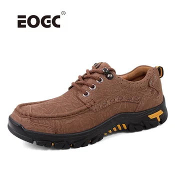 

Genuine Leather Spring Autumn Men Shoes Plus Size Casual Shoes High Quality Two Style Lace-Up Outdoor Flats Shoes Men