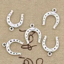 50 pçs encantos sorte ferradura cavalo 16x13mm bronze antigo prata cor chapeado pingentes fazendo diy artesanal tibetano jóias