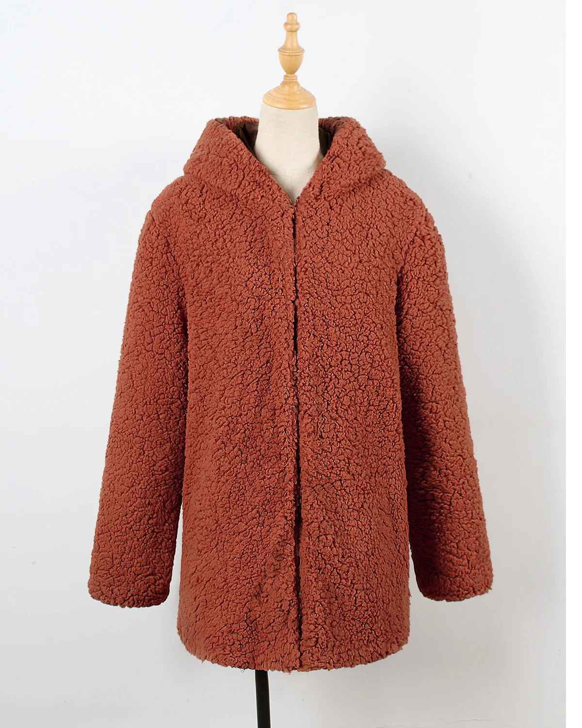 Mode Tan Automne Manteau Femmes Vêtements Fourrure D'hiver À Faux dk De Green Décontracté 036 Et Nouvelle Femelle Blanc Wt Tan dk Capuche noir Éclair Fermeture lt 1tnOE7qw