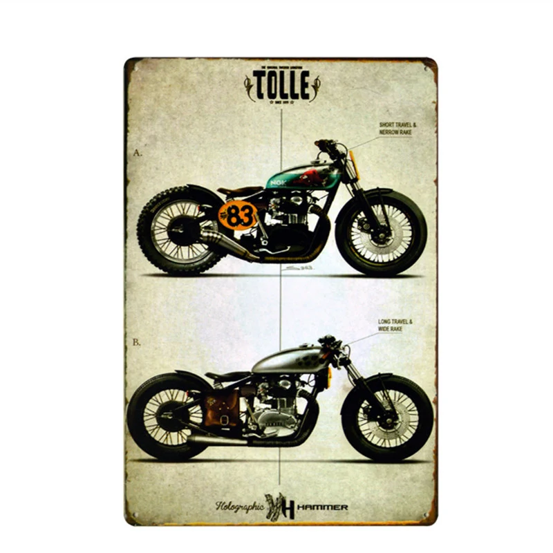 

Tolle Sport Scout Motorcycle CGT Scooter Route 66 Tin Signs Art Decor Iron Poster Home Decorative Retro Wall Art for Bar Pub