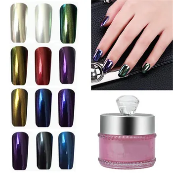 

12pcs Mirror Chrome Effect Powder Set Magic Metallic Nail Art Additive Pigment Charming Manicure