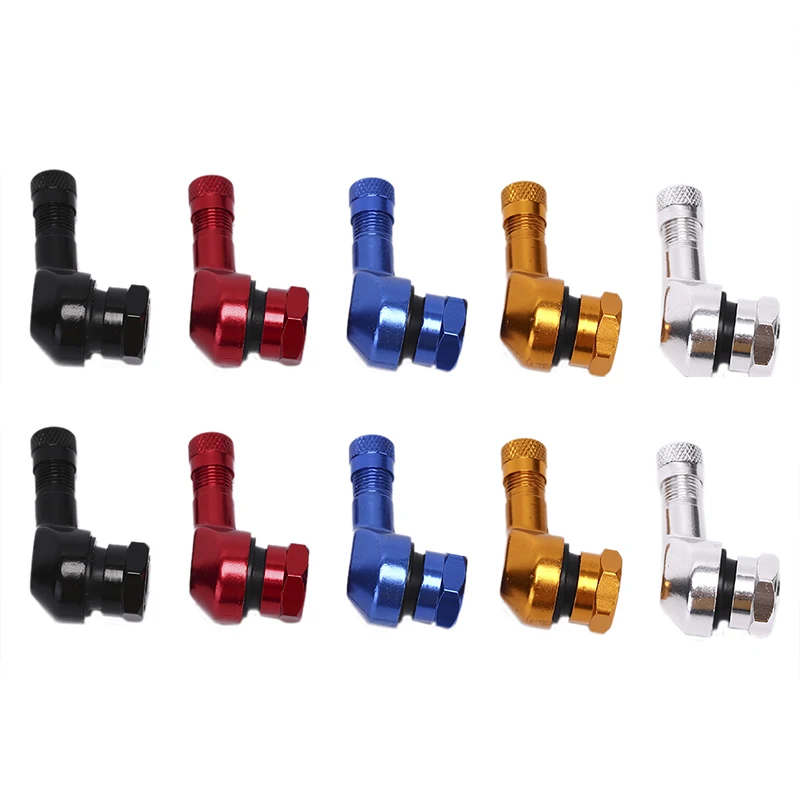 V/ástagos de V/álvula de Rueda de Motocicleta Universal de Aluminio CNC 90 Grados Negro