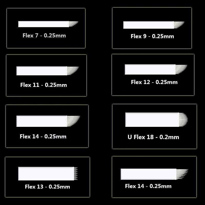 

100pcs Microblading Tattoo Needles 7/9/11/12/14/18 pins for Microblading Embroidery Pen Pernement Makeup Eyebrow Tattoo Supplies