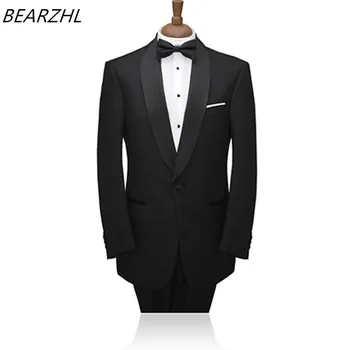 

wedding suits for men suit slim fit custom made tuxedos groom wear 2020 black dress