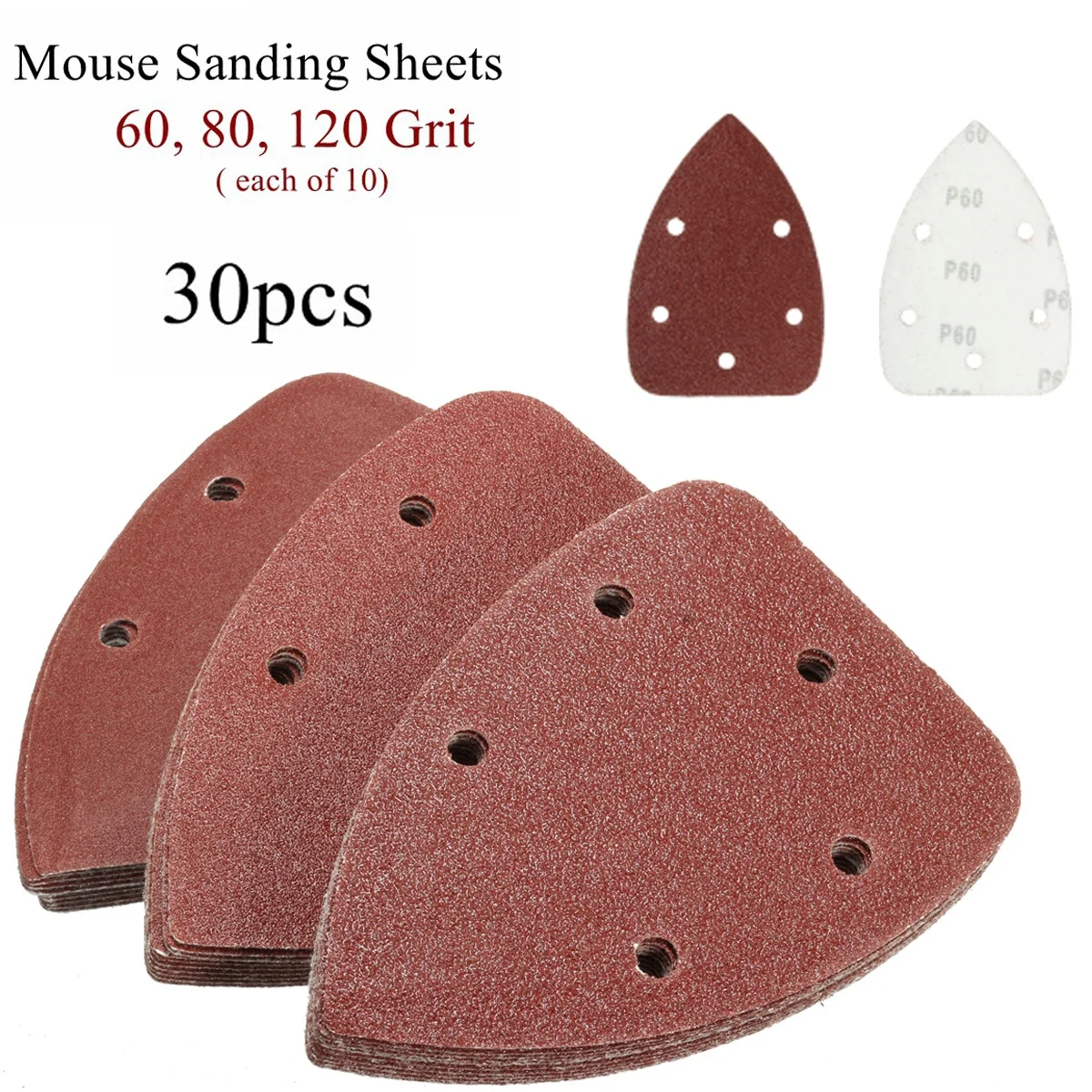 Buy 30Pcs/Set Aluminum Triangle Hook Loop Sand Paper