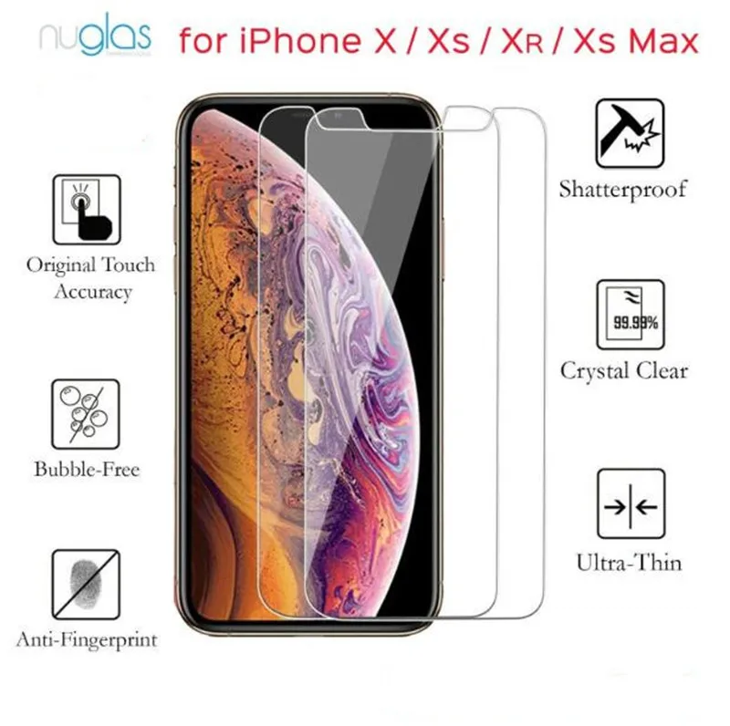 Закаленное стекло nuglas для iPhone XS XR XS MAX Защитная пленка для экрана для телефона для iPhone 8 7 Plus закаленное стекло