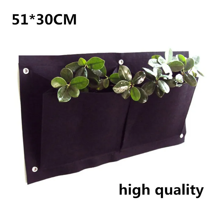 Vertical Wall mounted polyester wall planting bags flower grow bag