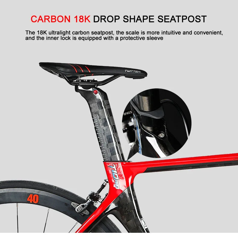 Discount Twitter T10pro Complete Carbon Road Bike 105/R7000 22 Speed With 700C Wheel Caliper Brake Full Carbon Road Bicycle For Racing 10