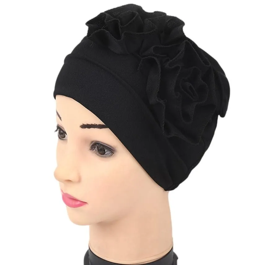 

femme Flower Muslim Ruffle Cancer Chemo Hat Women Beanie Scarf Turban Head Wrap Cap Moda feminina summer Gorras mujer Casquette