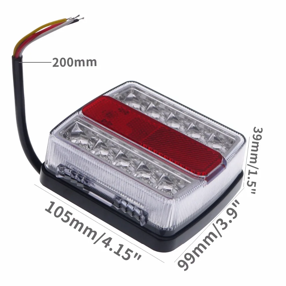 Eonstime 2 шт. DC 12 V 16LED грузовик с прицепом Лодка Караван сзади задние фары фонарь Водонепроницаемый IP68