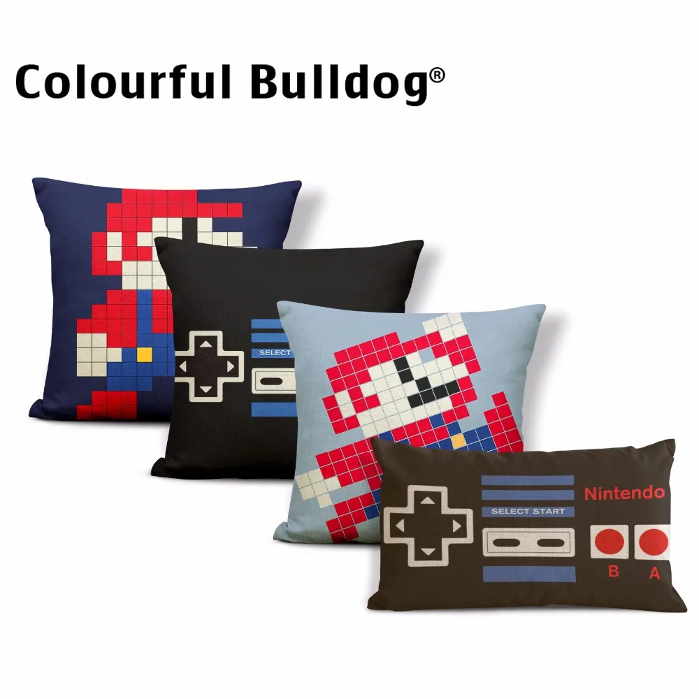 

Classic Game Cushion Pillow Mario Cover Pillow Blue Boho Shopping Clubs Home Decoration Love Throw Pillow Case Large Comfortable