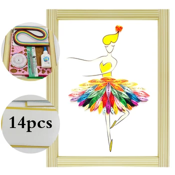 

16 colorful Quilling Paper Craft Kits 14Pcs Tool set Rolling Strips DIY Collection Home Decoration Crafts dancers 4 Decorating