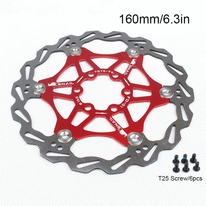Звездообразное колесо 160/180 мм плавающие MTB тормозные роторы 420 нержавеющая сталь для горного велосипеда 6 винтов - Цвет: LT3233-Red160mm