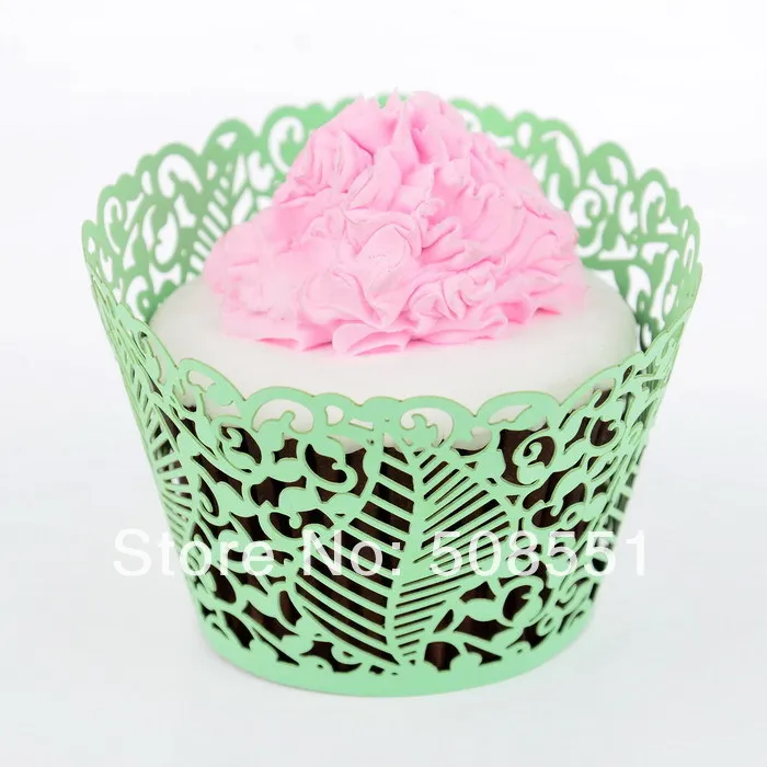 500pcs Vine Leaf Laser Cut Cupcake Wrappers,Laser Cutting Paper Wedding