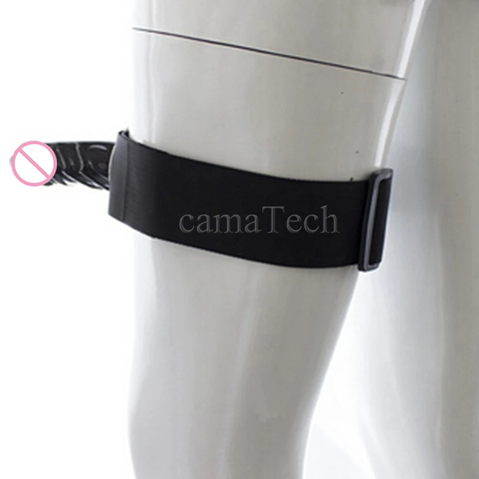 camaTech Lesbian Veined Realistic Penis Strap On Thigh Silicone font b Dildo b font W Adjustable