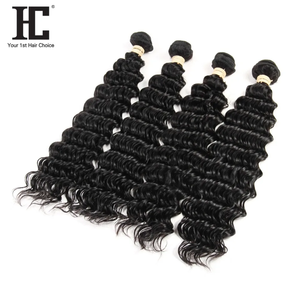 HC Brazilian Deep Wave 3 Bundles With 13x4 Pre Plucked Frontal Human Hair Weave Lace Frontal Closure With Bundles Non Remy Hair HC Brazilian Deep Wave 3 Bundles With 13x4 Pre Plucked Frontal Human Hair Weave Lace Frontal Closure With Bundles Non Remy Hair