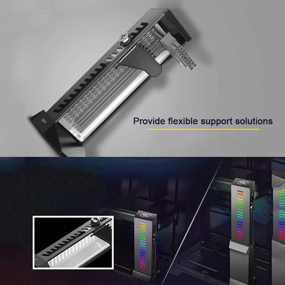 

GH01 ARGB GPU Stand Addressable Graphics Card Holder Durable Protector Heavy Duty Bracket Wire Hiding Support Adjustable