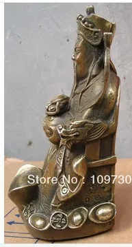 

bir 00349 Height 18cm Collections wealth absolute god oblation China bronze statue