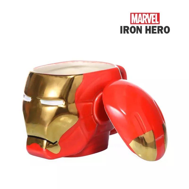 

Marvel 3D iron man coffee mugs cool cups and mugs with cover Avengers mark kid gifts