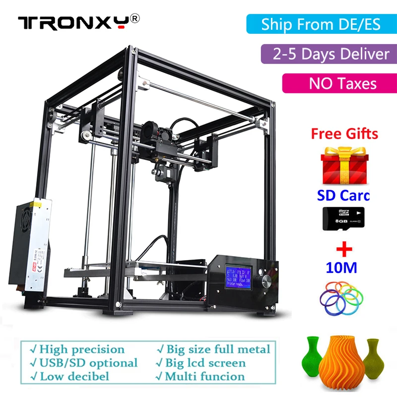

Tronxy 3D Printer Kit i3 Metal Aluminium Frame with LCD Extruder Large Printing Area 210*210*280mm high precision diy 3d printer