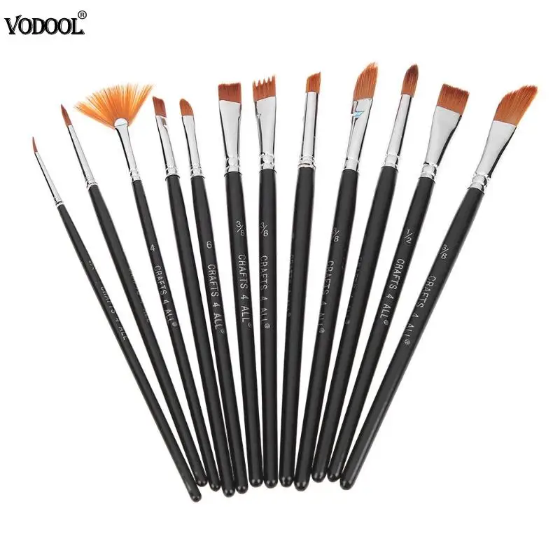 

12pcs/sets Pro Painting Brushes Set Nylon Hair Draw Pen Oil Acrylic Brushes Watercolor Pens Variety Style Art Painting Supplies