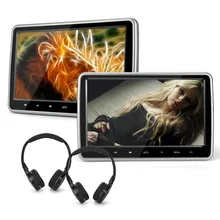 2pcs/lot Car Headrest DVD Player 10.1 inch HDMI Game DVD USB SD IR transmitter Portable headrest monitor+Car Headphone 1024*600