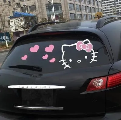 Наклейка для автомобиля с изображением кота и навеса милый цветочный чехол