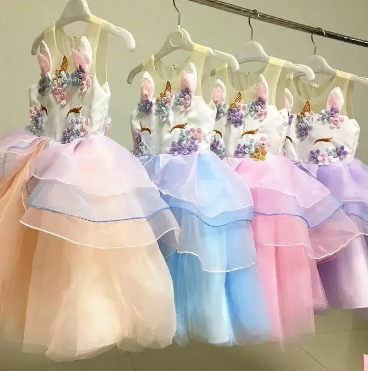 

Summer Girl Embroidery Flower Baby Girls Party Dresses Kids Wedding Dress Little Girl Princess Dress