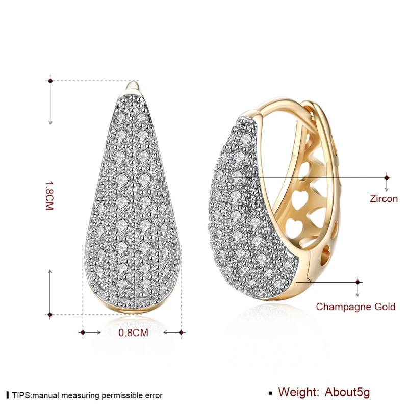 Garilina, модные ювелирные изделия в форме капли, романтичный стиль, белый камень, золотые серьги-гвоздики для женщин, E2216